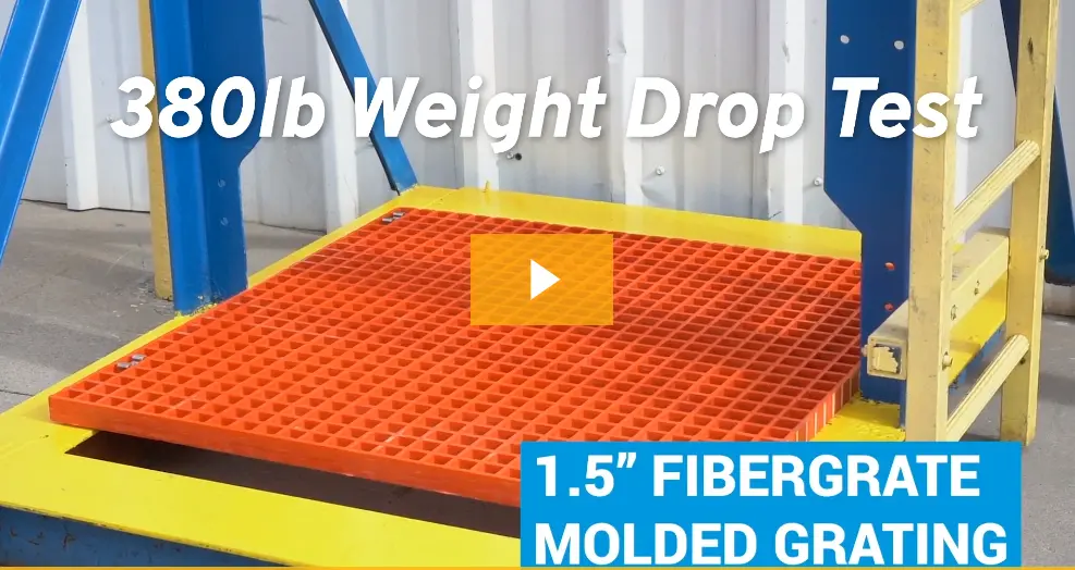 380lb Weight Drop Test on Fiberglass Reinforced Plastic